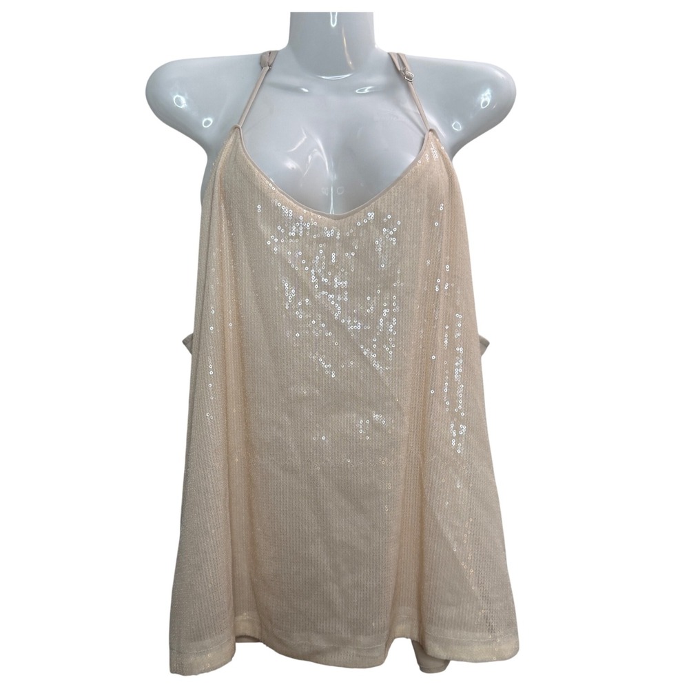 Grace Karin XL Sequin Tank Top Sleeveless Adjustabl Strap Party Clubwear holiday